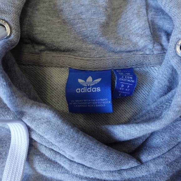 Adidas Originals Trefoil Hoodie Gray Pullover Sweatshirt Size M - Picture 4 of 5